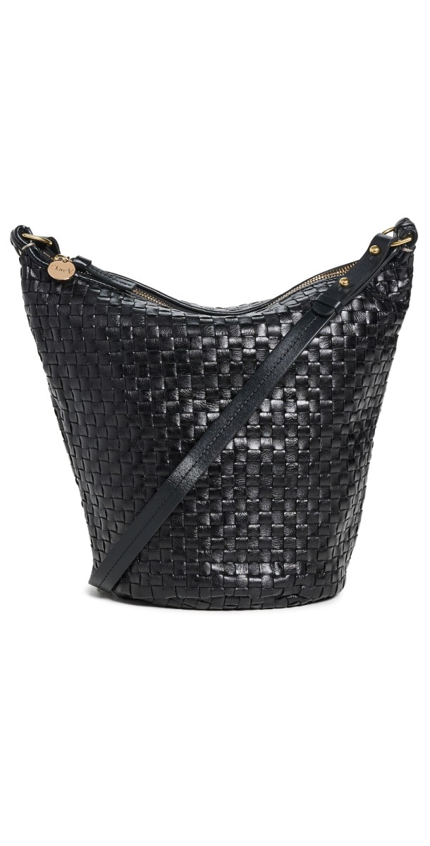 Clare V. Petite Jeanne Bag Black Woven Checker