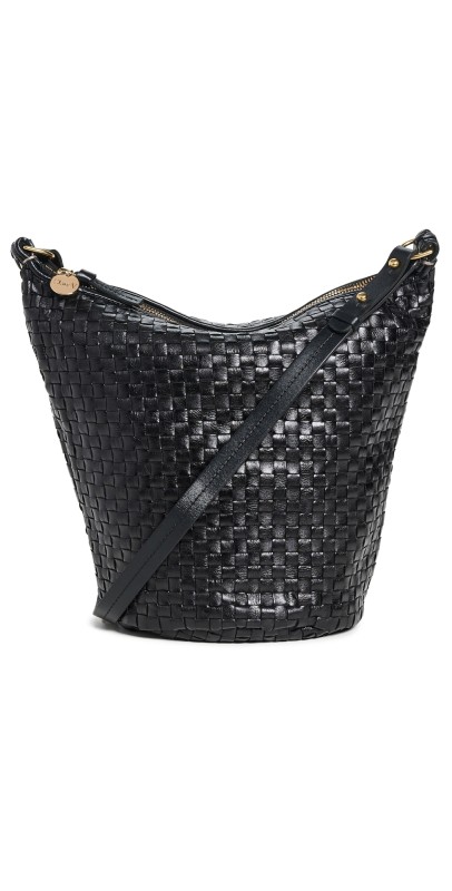 Clare V. Petite Jeanne Bag Black Woven Checker
