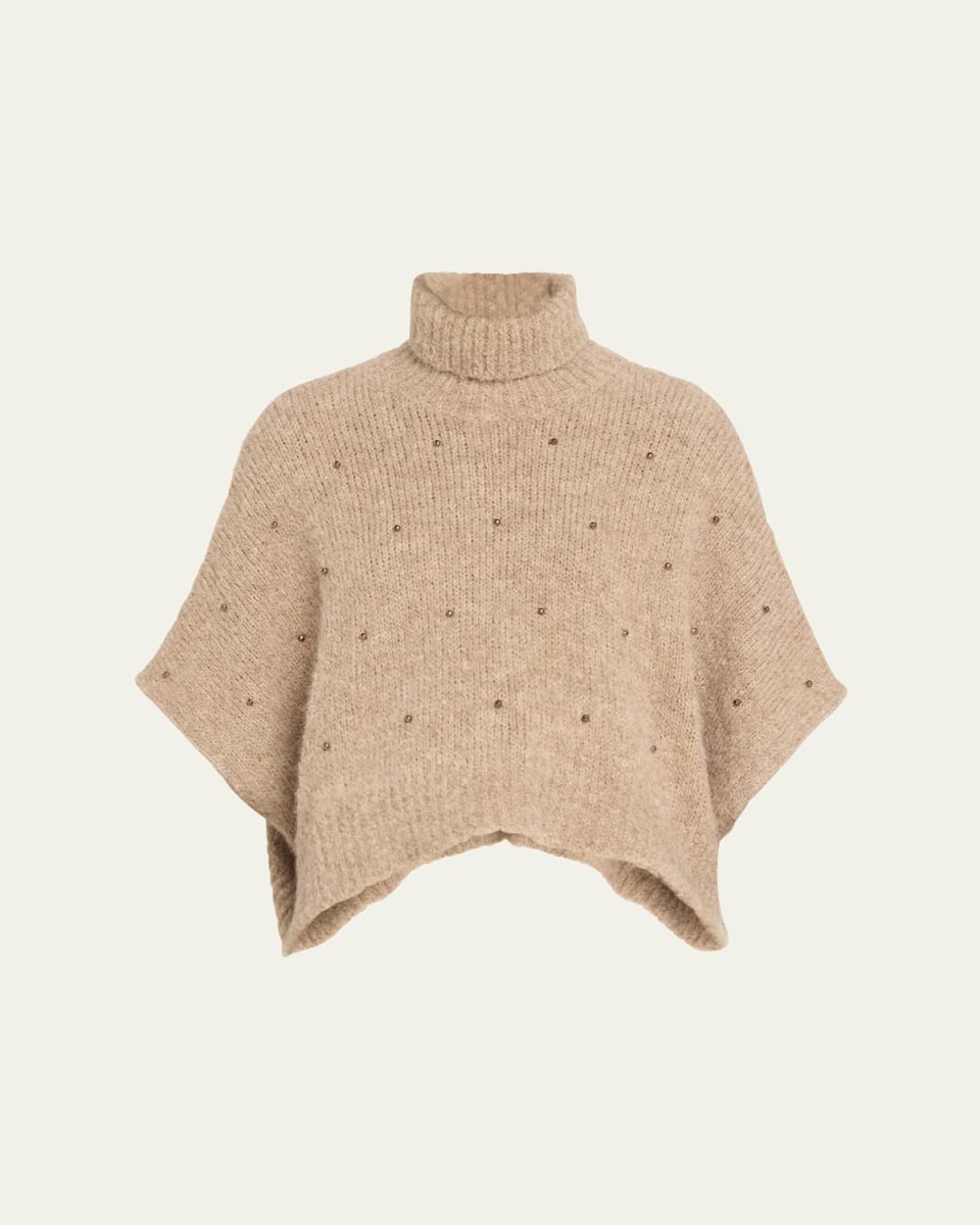 Studded Alpaca Wool Turtleneck Sweat