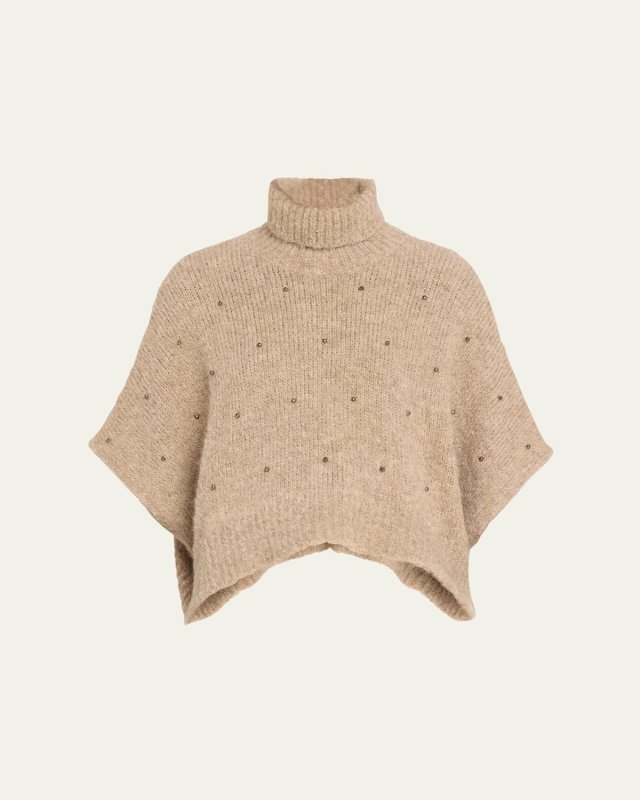 Studded Alpaca Wool Turtleneck Sweat