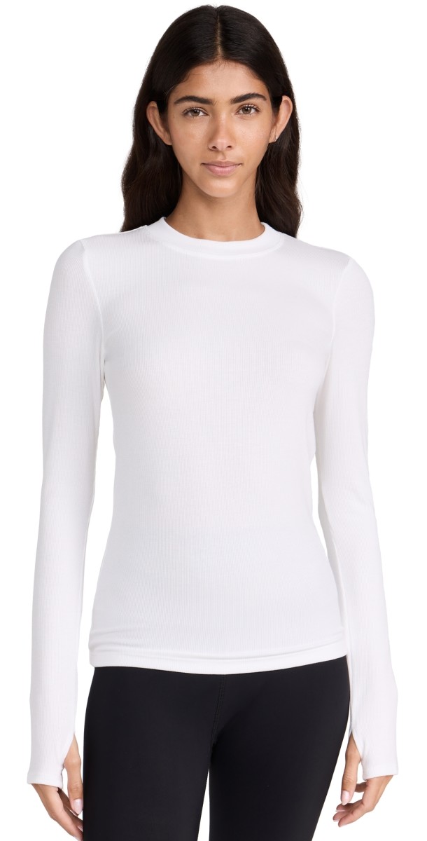 Splits59 Louise Rib Long Sleeve Tee White