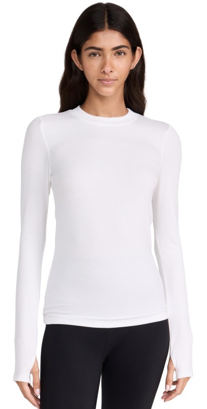 Splits59 Louise Rib Long Sleeve Tee White