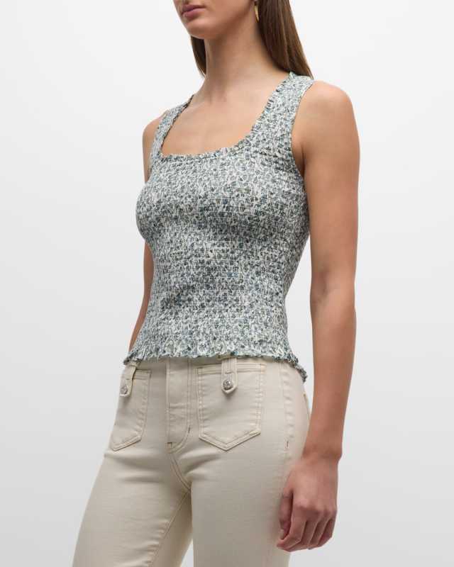 Needham Floral Smocked Tank Top