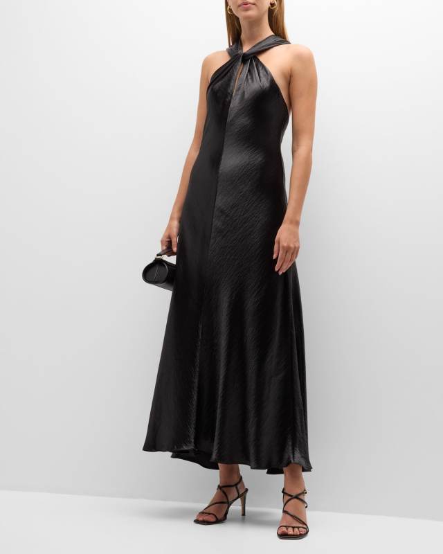 Mayanna Satin Halter Maxi Dress