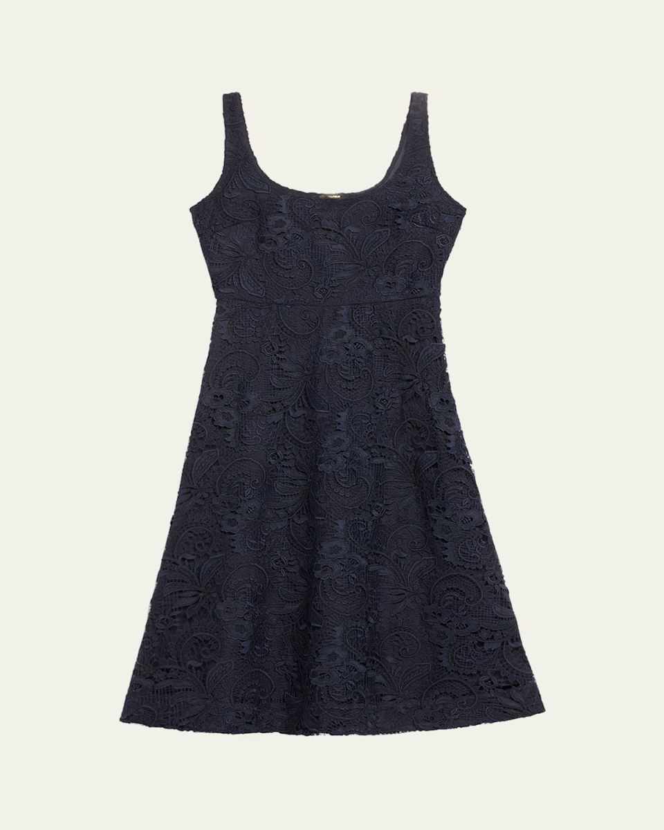 Jacqueline Sleeveless Floral Lace Midi Dress
