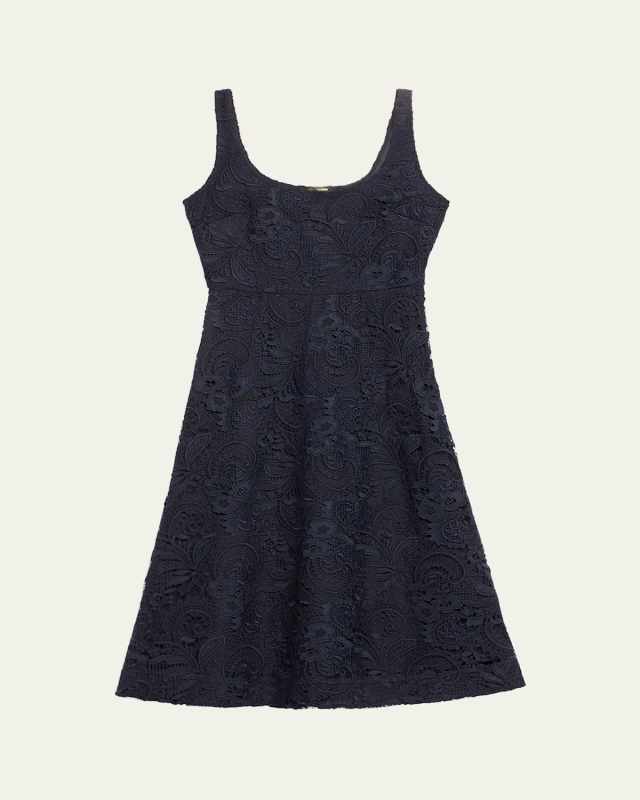 Jacqueline Sleeveless Floral Lace Midi Dress