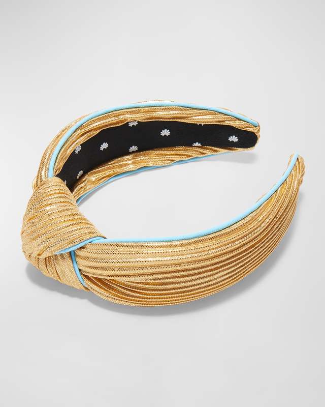 Metallic Pleated & Knotted Headband