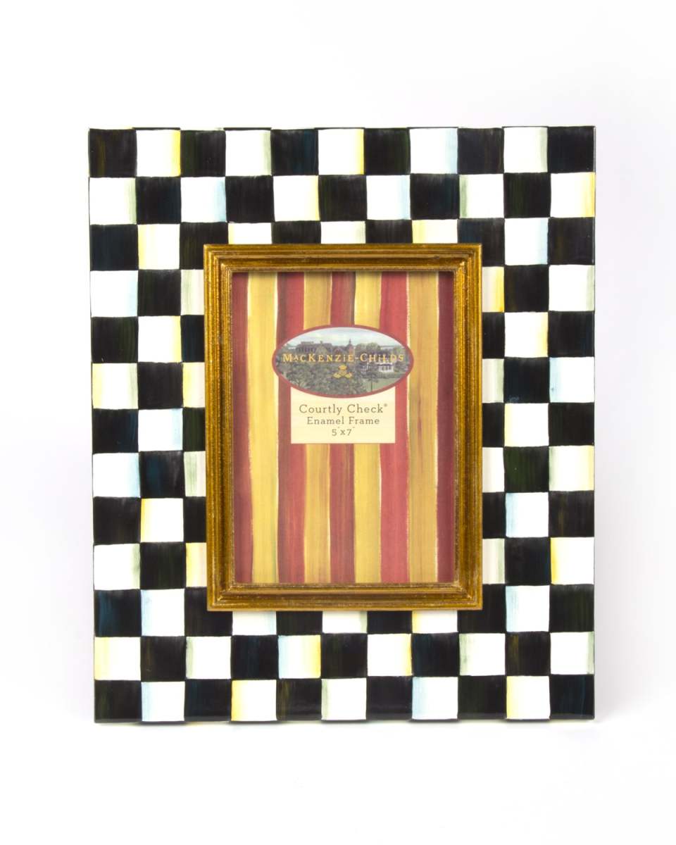 Courtly Check Enamel Frame, 5x