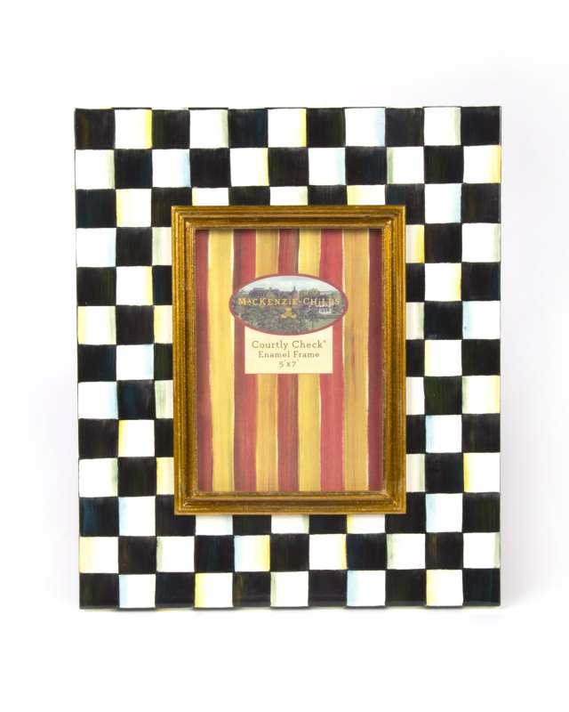 Courtly Check Enamel Frame, 5x