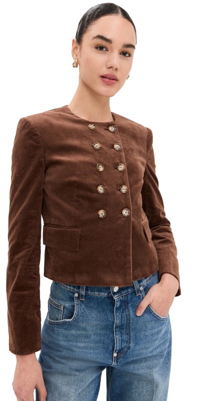 Veronica Beard Bentley Corduroy Jacket Dark Cocoa