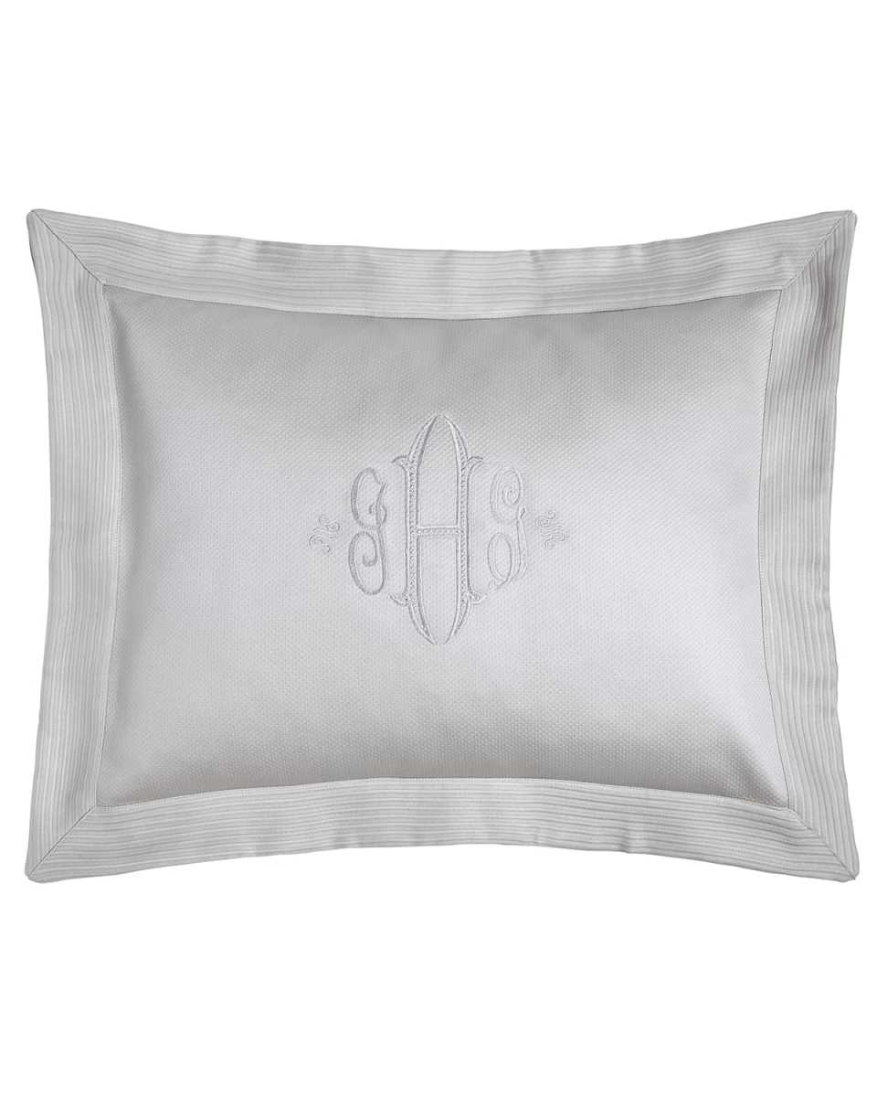 King Angelina Pique Sham with Script Monogram