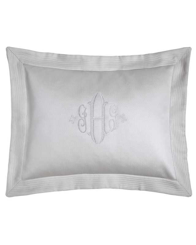 King Angelina Pique Sham with Script Monogram