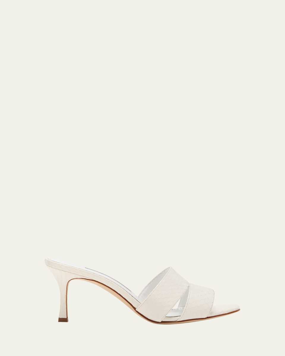 Iacopo Snake-Embossed Mule Sandals
