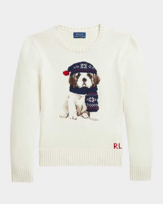 Boy's Dog Intarsia Sweater, Size -XL