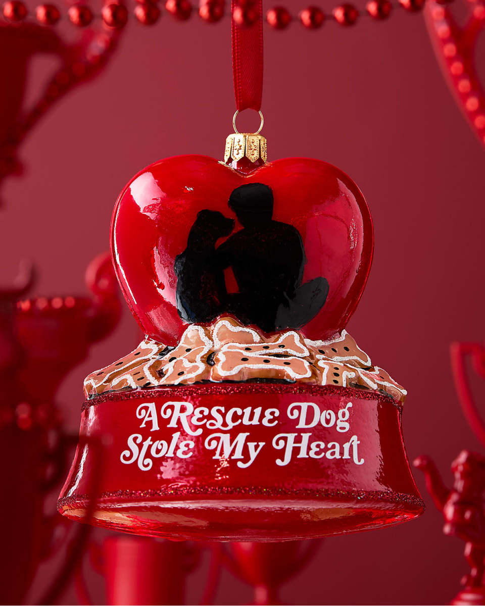 A Rescue Dog Stole My Heart Christmas Ornament