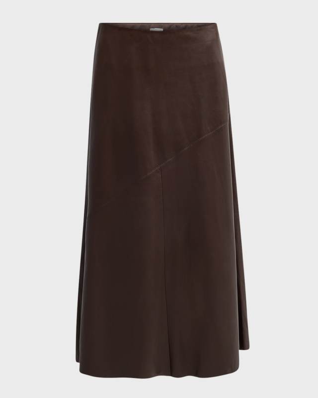 Glove Leather A-Line Maxi Skirt