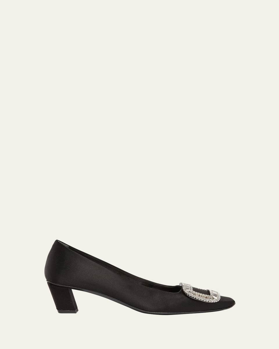 Belle Vivier Strass Satin 45mm Pumps