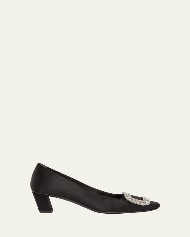 Belle Vivier Strass Satin 45mm Pumps
