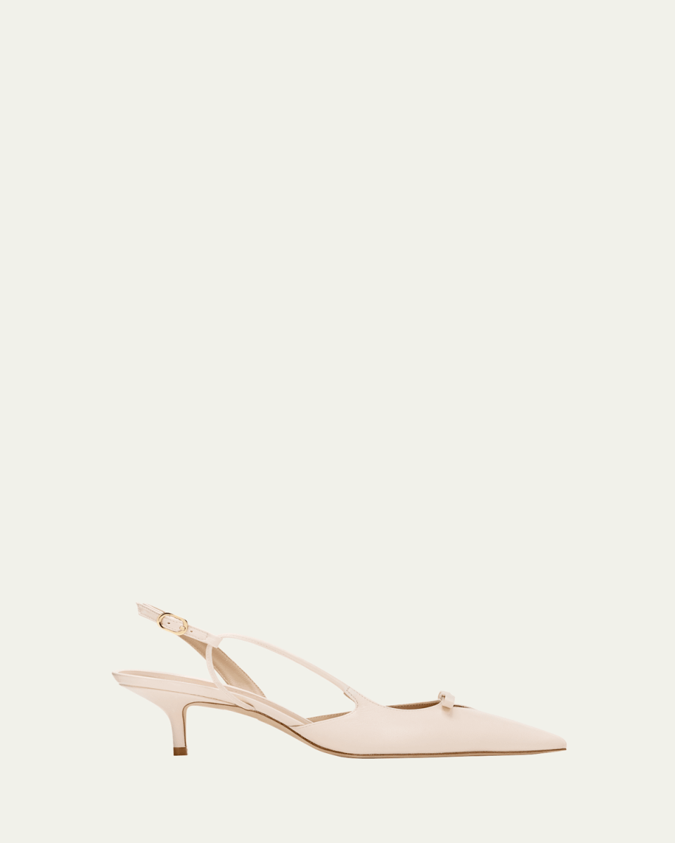 Tully Leather Bow Slingback Pumps