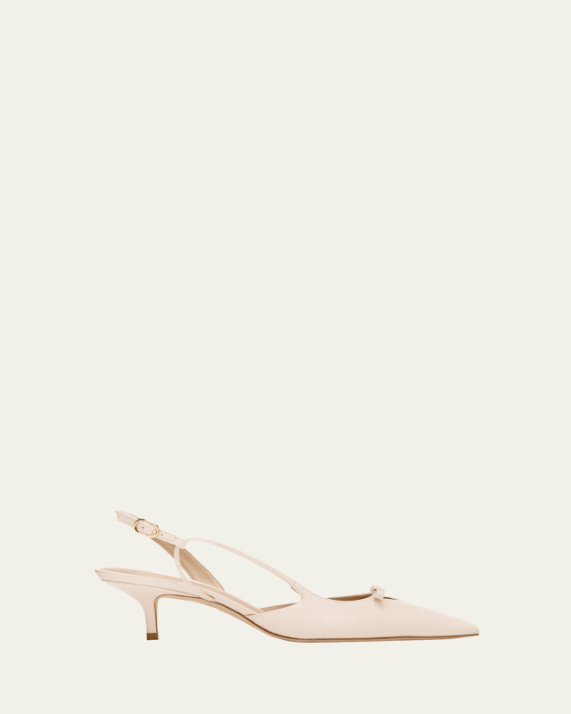 Tully Leather Bow Slingback Pumps
