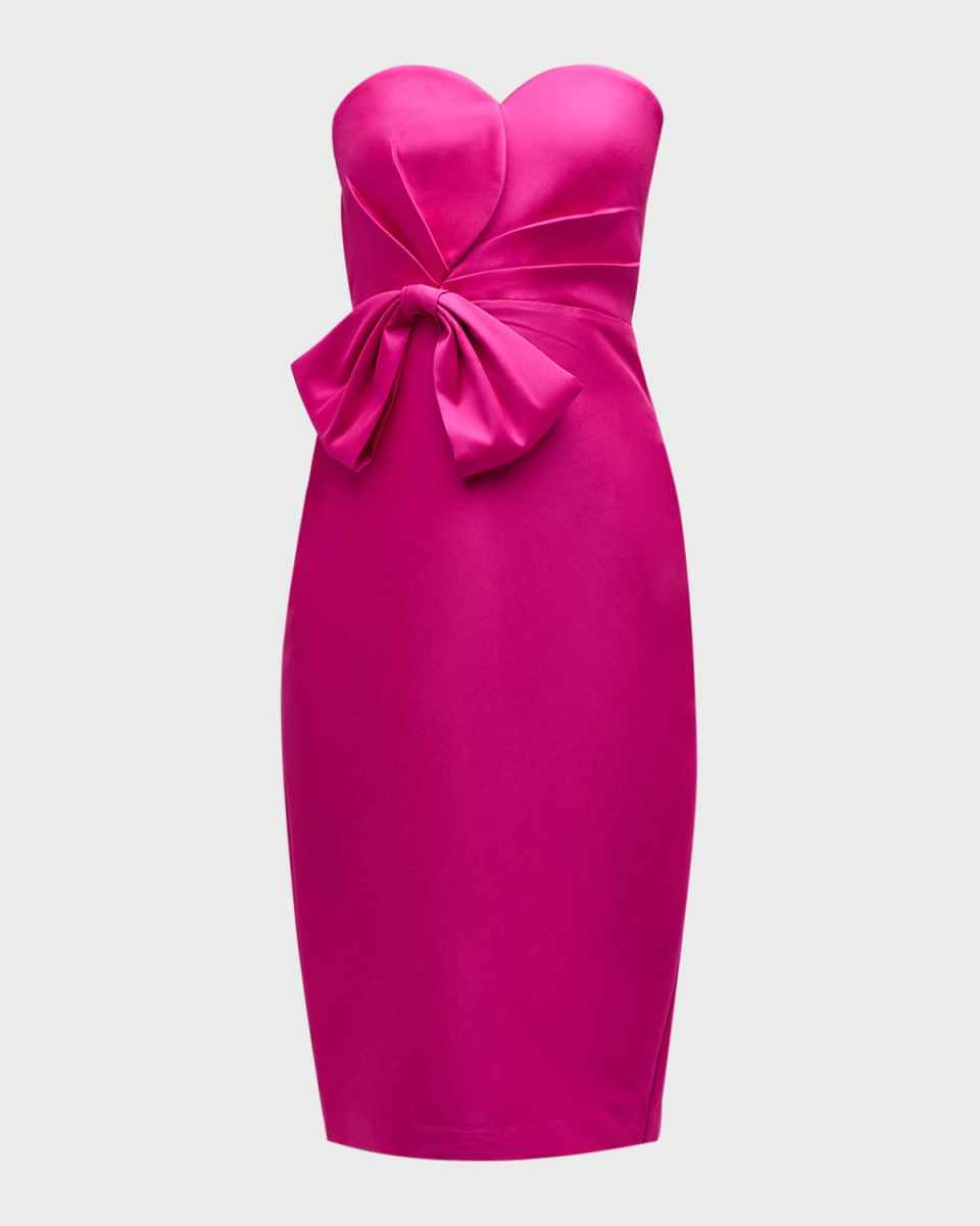 Pleated Strapless Bodycon Dress
