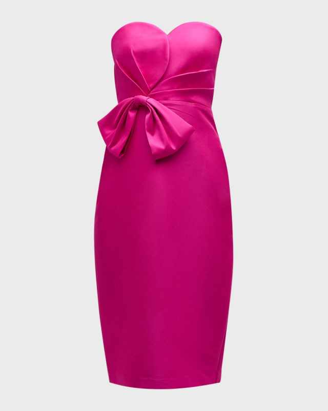 Pleated Strapless Bodycon Dress