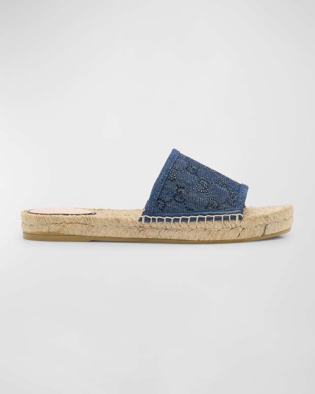 Pilar GG Denim Espadrille Sandals