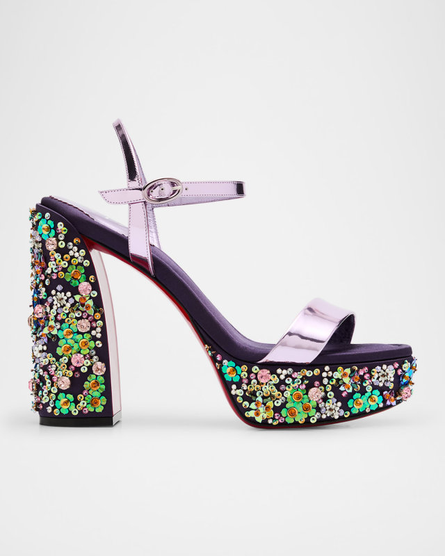 Movida Jane Beaded Red Sole Platform Sandals