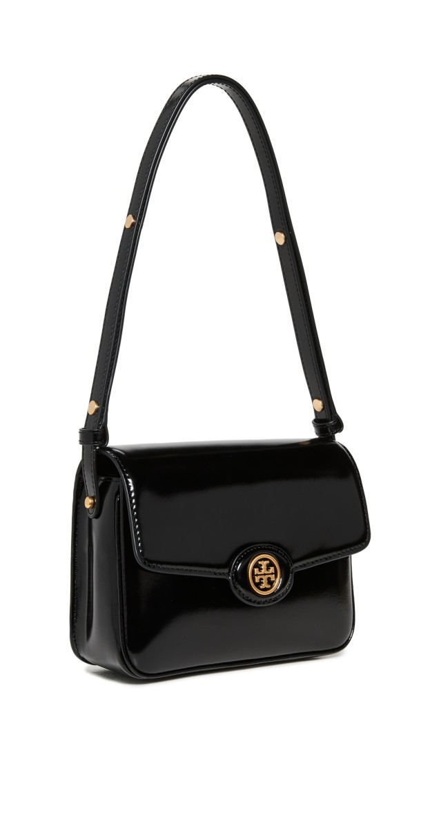Tory Burch Robinson Spazzolato Convertible Shoulder Bag Black