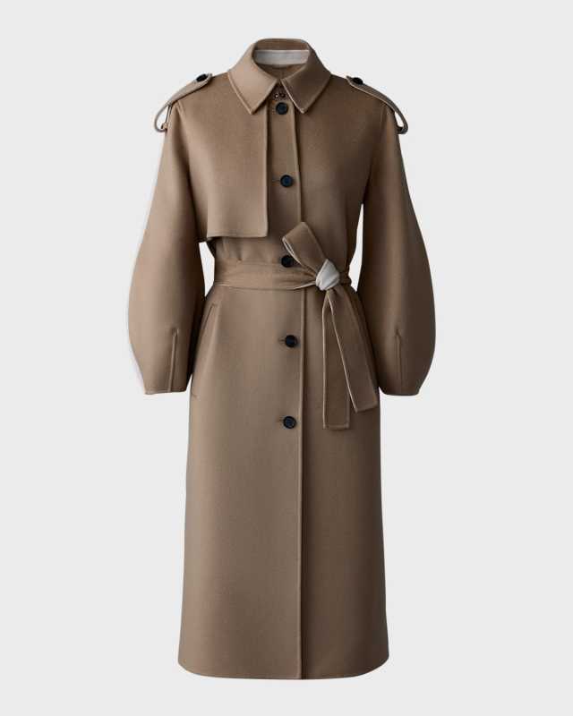 Ceyla Belted Handmade Double-Face Virgin Wool Coat