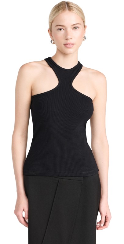 Róhe Shaped Rib Tank Top Noir