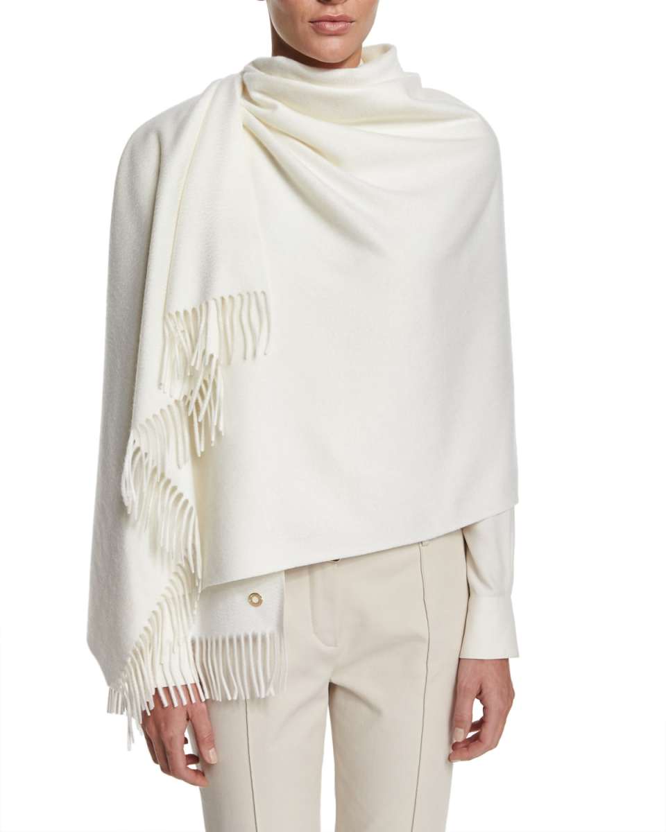 Cashmere Fringe-Trim Opera Stole