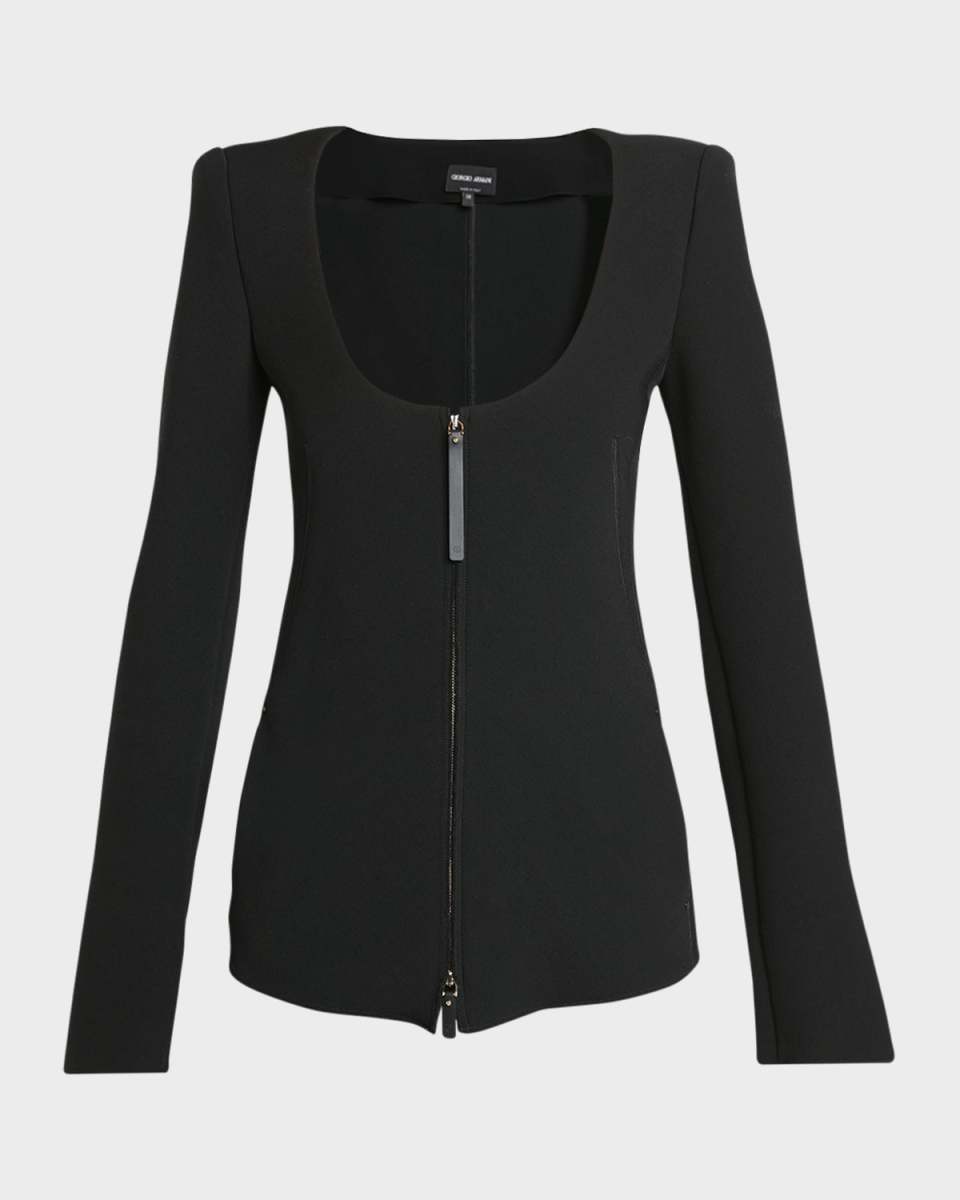 Double-Jersey Virgin Wool Zip Jacket