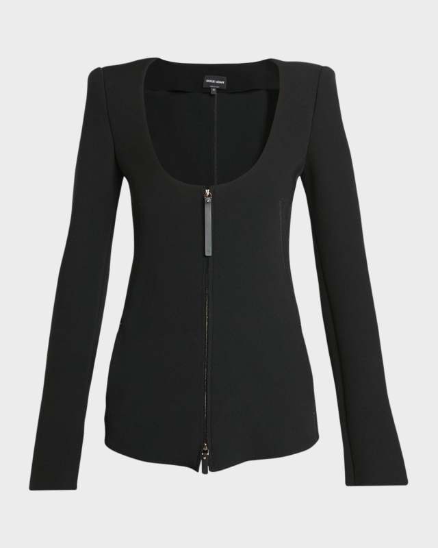 Double-Jersey Virgin Wool Zip Jacket