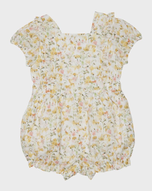 Baby Girl's Buttercup Floral-Print Bubble Romper, Size 3M-