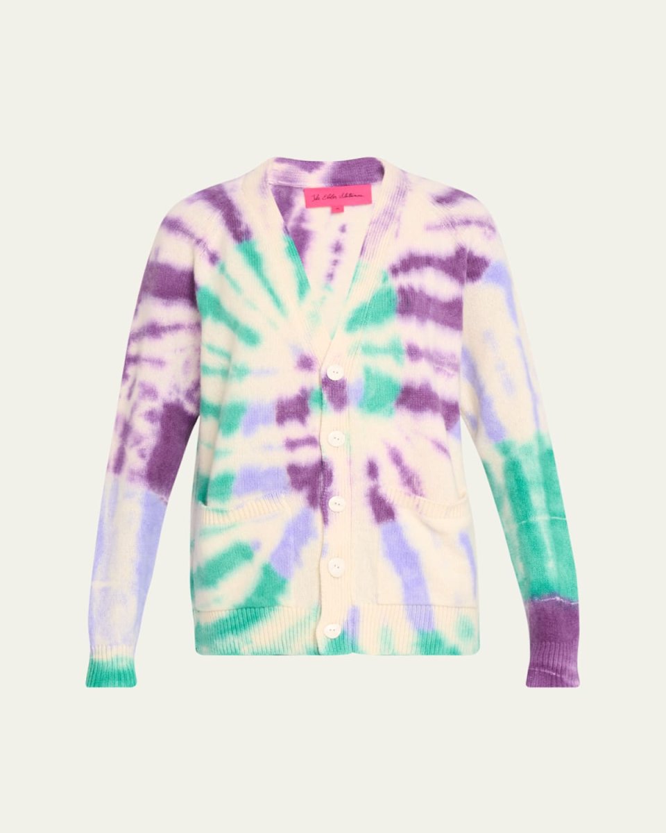 Swirl Tie-Dye Wool-Cashmere Cardigan