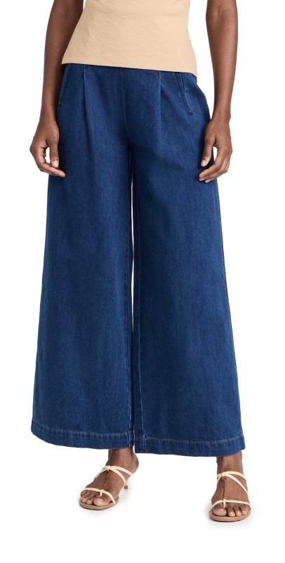 Rosetta Getty High Rise Wide Leg Jeans Blue