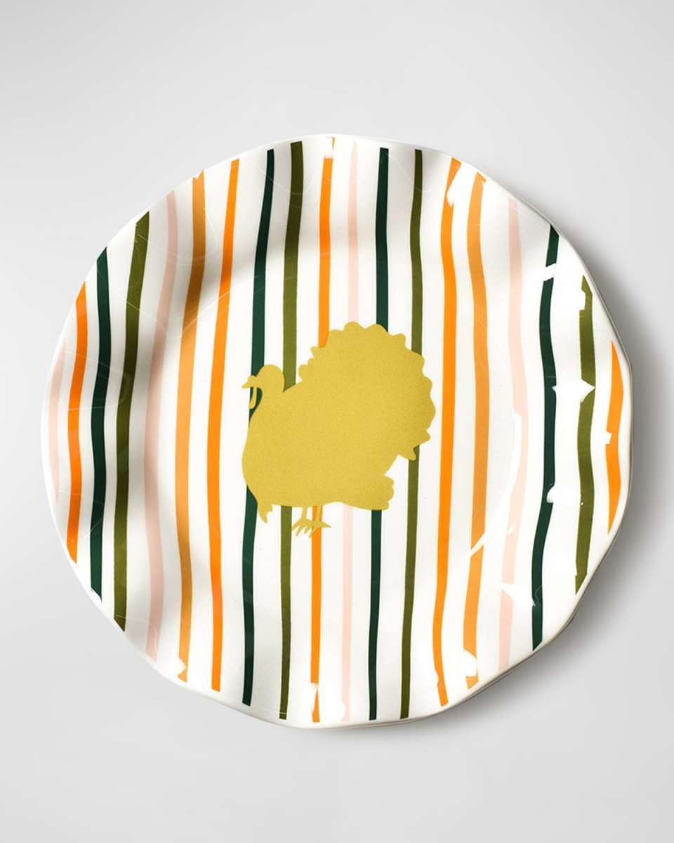 Turkey Stripes Ruffled Dinner Plate
