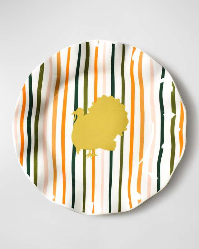 Turkey Stripes Ruffled Dinner Plate