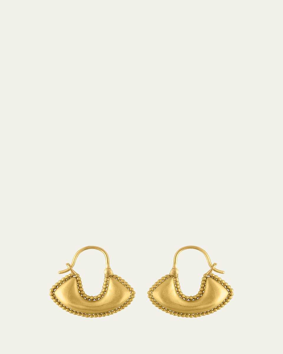 Small Granulated Boat Shaped Earrings