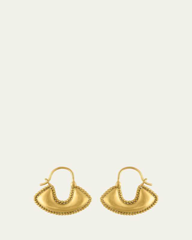 Small Granulated Boat Shaped Earrings