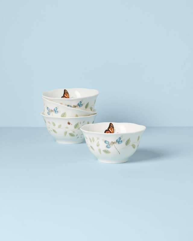 Butterfly Meadow Vines 4-Piece Rice Bowl Set