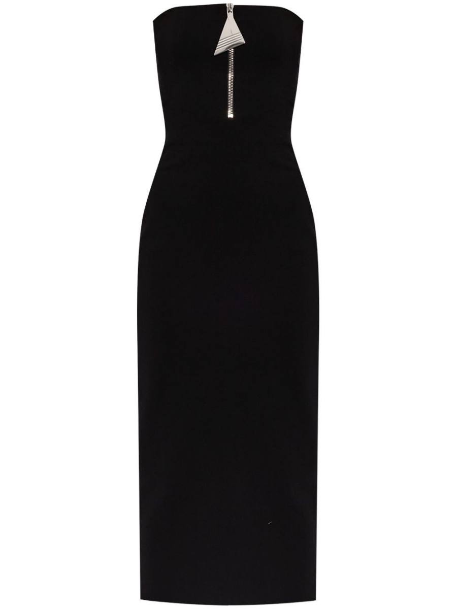strapeless midi dress