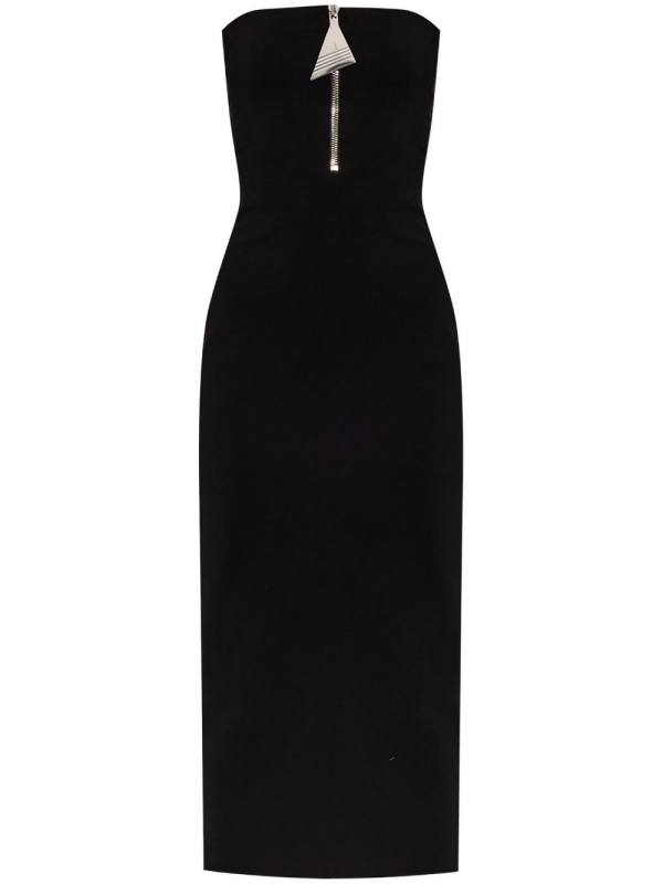 strapeless midi dress