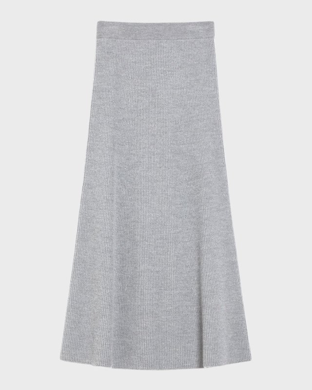 Agile Knit Virgin Wool Midi Skirt