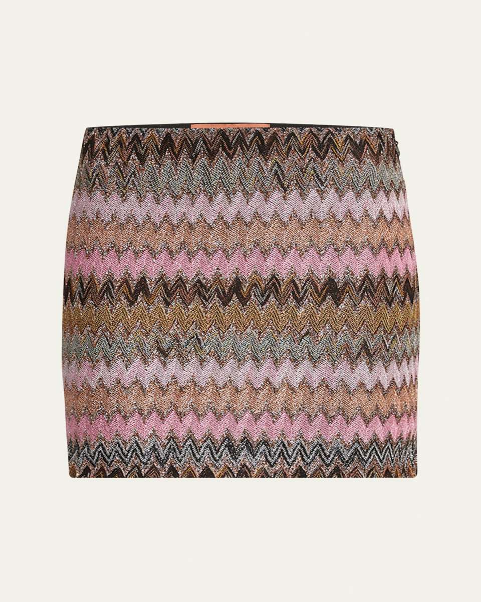 Mini Metallic Chevron Skirt