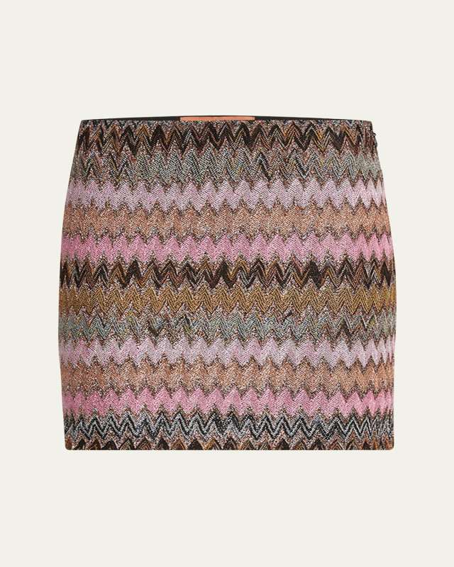 Mini Metallic Chevron Skirt