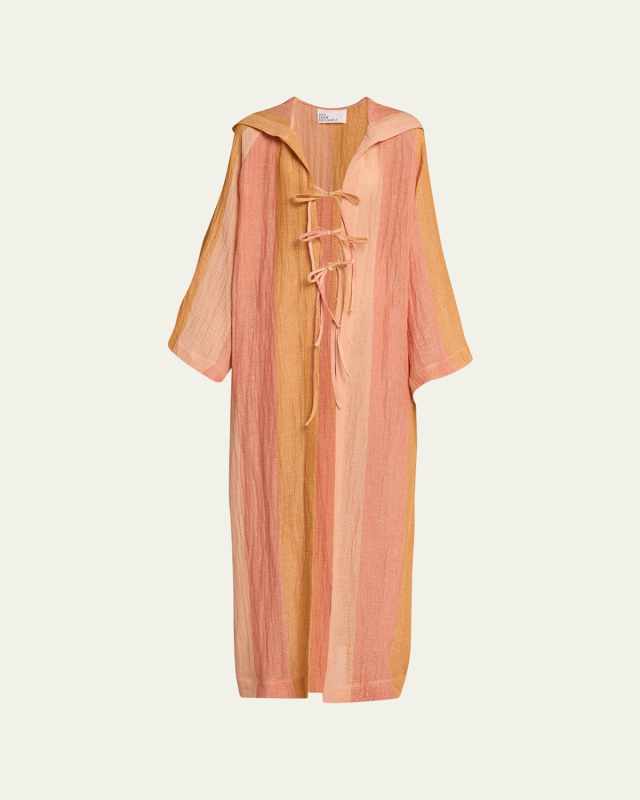 Striped Gauze Maxi Coverup