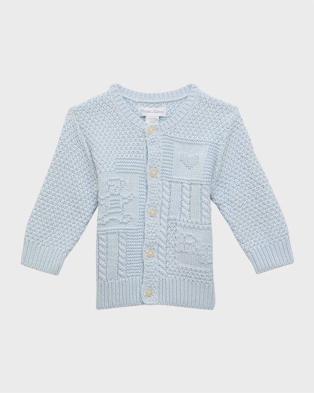Boy's Cardigan W/ Bear Intarsia, Size 3