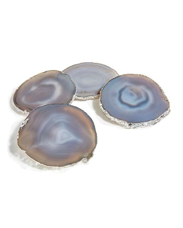 Smoke/Silver Lumino Coasters, 4-Piece Set